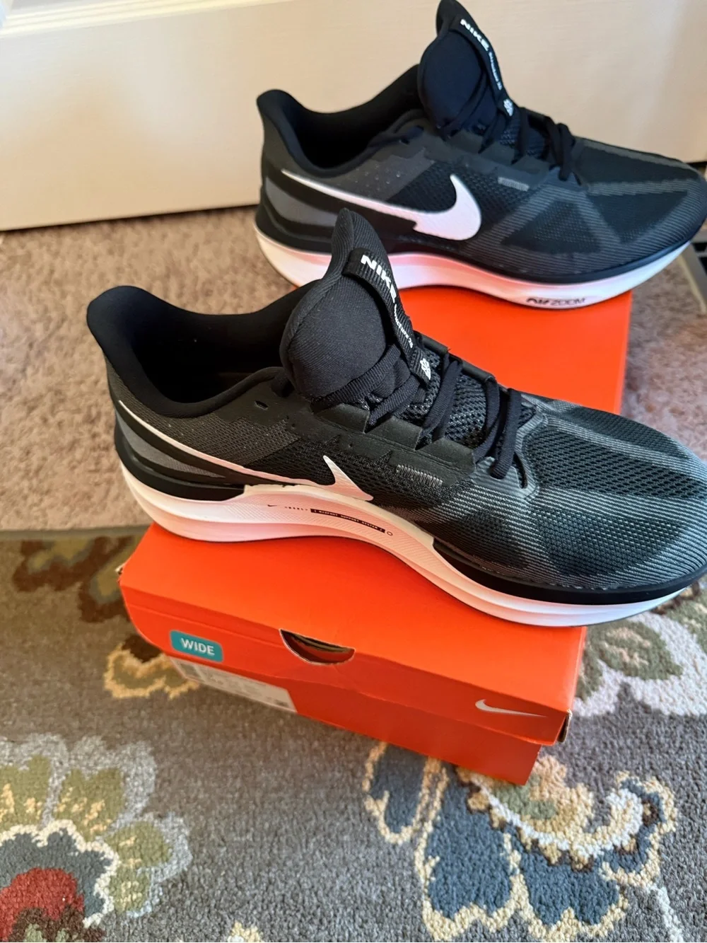 Nike Air Zoom Structure 25 Wide Men’s 13 Black Running Shoes DZ3488-002